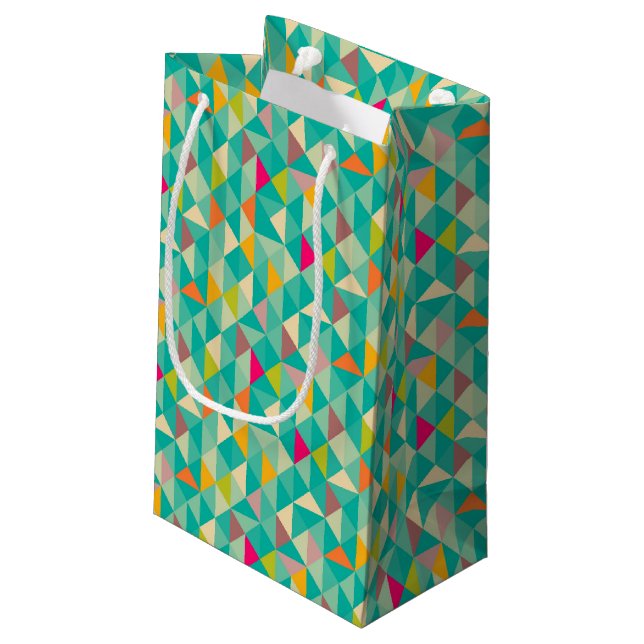 Dreieckmuster Kleine Geschenktüte (Rückseite Schrägansicht)