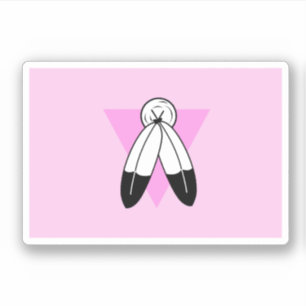 Dreiecksfahne mit 2-Spirit-Rosa Aufkleber
