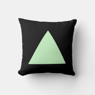 Dreiecksfarben - Ghost Green auf Schwarz Kissen