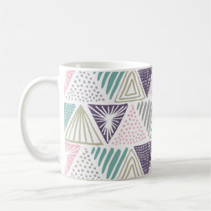 Dreiecksformen, handgezeichnet Vintager Stil. Kaffeetasse