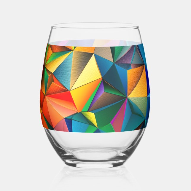 Dreiecksformen mit mehrfarbigen Formen Weinglas Ohne Stiel (Vorderseite)