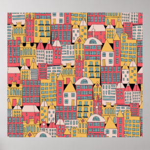 Dreiecksgeometrie: farbiger Abstrakter Hintergrund Poster