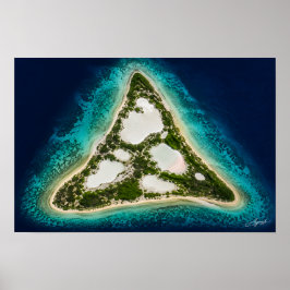 Dreiecksinsel mit Salzlagunen Satellitenansicht Poster