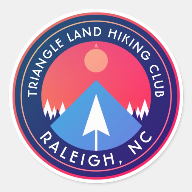 Dreiecksklub Nord Carolina Runder Aufkleber (Vorderseite)