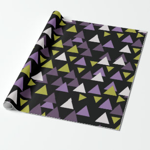 Dreiecksmuster Avocado und Lila Geschenkpapier