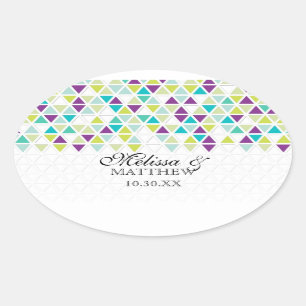 Dreiecksmuster-Dreiecksmuster für Mod Style Ovaler Aufkleber