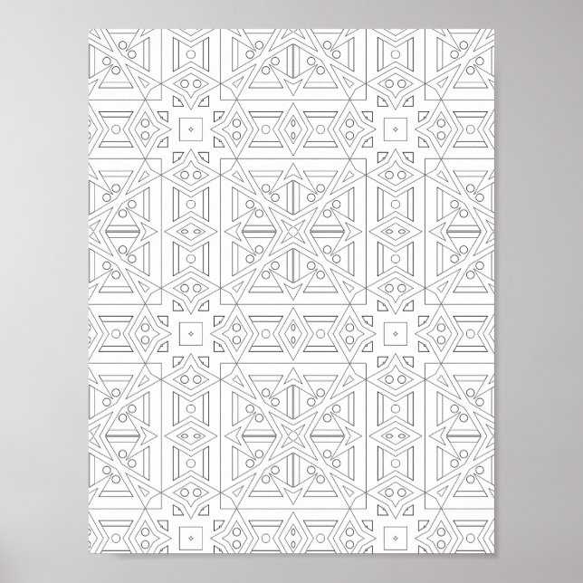 Dreiecksraster-Farbseite Abstrakte Mustergestaltun Poster (Vorne)