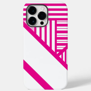 Dreiecksstreifen in Magenta und Weiß Case-Mate iPhone 14 Pro Max Hülle