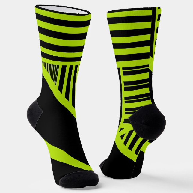 Dreiecksstreifen - Kalkgrün Socken (Gewinkelt)
