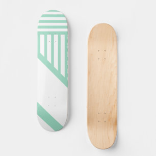 Dreiecksstreifen - Minzgrün und Weiß Skateboard