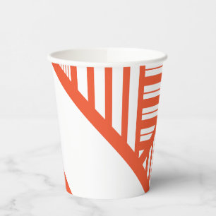 Dreiecksstreifen - orange und weiß pappbecher