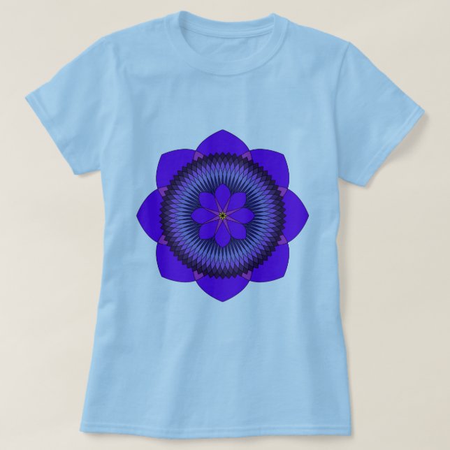 Dreier80 Blumenblatt-lila Lotos T-Shirt (Design vorne)