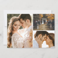 Dreier-Foto-Collage Hochzeit Danke