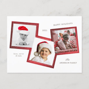 Dreier-Foto-Familienurlaub Postkarte