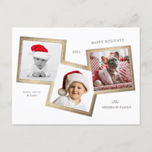 Dreier-Foto-Familienurlaub Postkarte