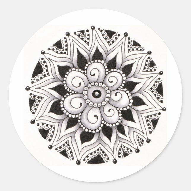 Dreier Kreis Runder Aufkleber (Vorderseite)