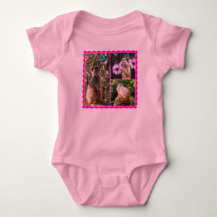 Dreier Meerkatzen-Foto-Collage, Baby Strampler