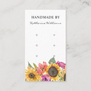 Dreier-Ohrschmuck-Kartenständer    Sonnenblumen-Bl Visitenkarte