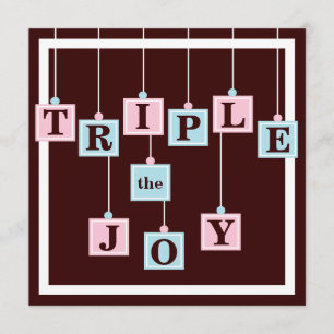 Dreiergruppe-Baby-Blöcke in der rosa u. blauen Einladung