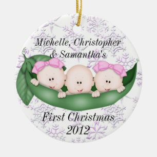 Dreiergruppe-erste Weihnachtsverzierung Keramik Ornament