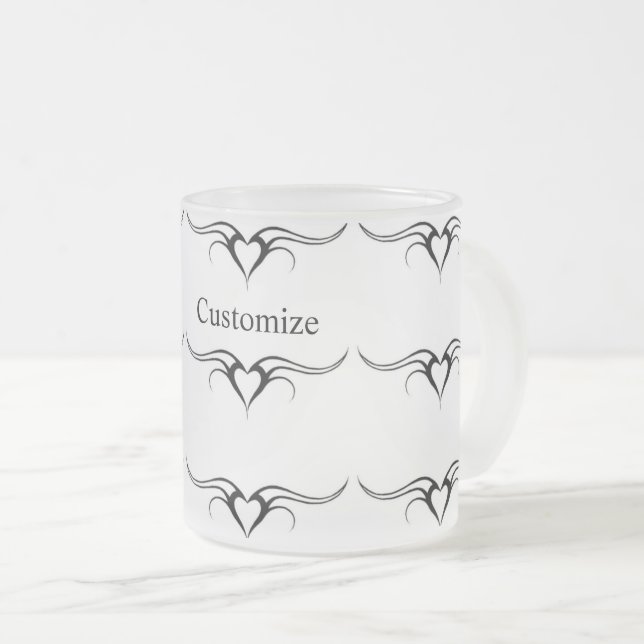 Dreierherzen Mattglastasse (VorderseiteRechts)