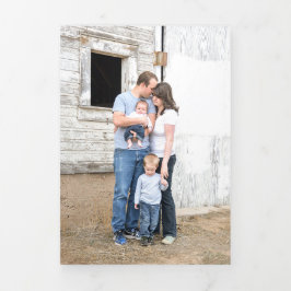 Dreifach 4 Foto Wasserfarbkarte Evergreen Tree Dreifach Gefaltete Urlaubskarte