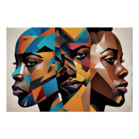 Dreifach bedroht afrikanische schwarze Frau Art