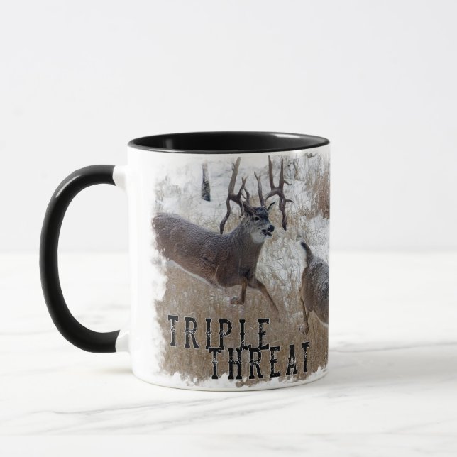 Dreifach-Bedrohung Whitetail Deer Tasse (Links)