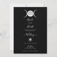 Dreifach-Goddess-Mondkreislauf Silver & Black Wedd