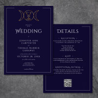 Dreifach Goddess Wiccan Moon Blue Wedding Two Side