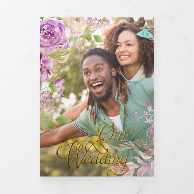 Dreifach Lilac Rose Einladung Hochzeit (Cover)