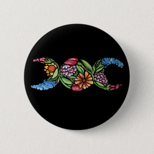 Dreifach-Mond-Symbol-Blüte Button