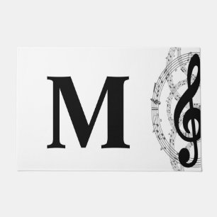 dreifach Musiknote Musiker Monogramm Fußmatte