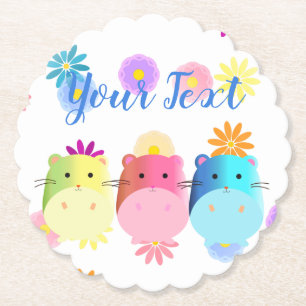 Dreifach Niedliche Kawaii Hamsters Custom Untersetzer