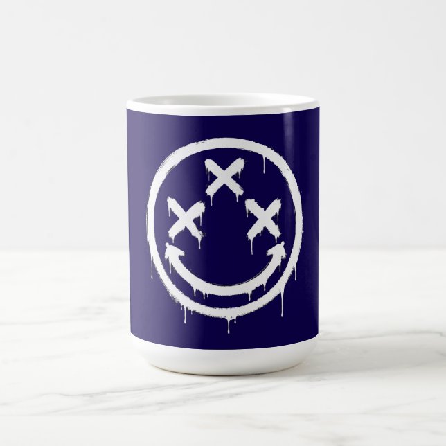 Dreifach X-Augen Graffiti-Lächeln Kaffeetasse (Mittel)