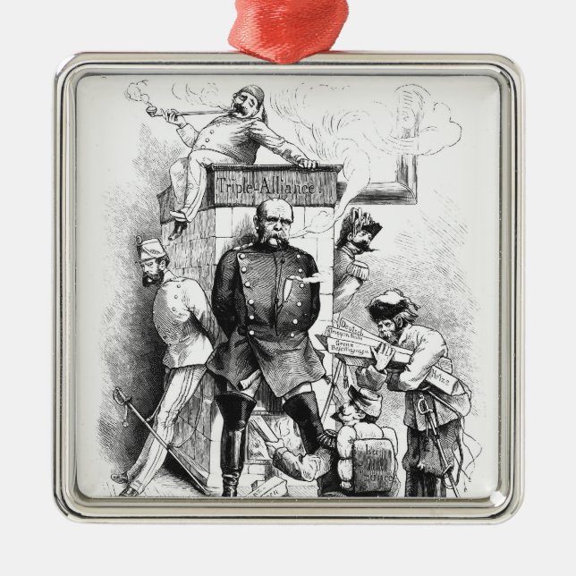 Dreifache Alliance, von 'Bismarck Silbernes Ornament (Vorne)