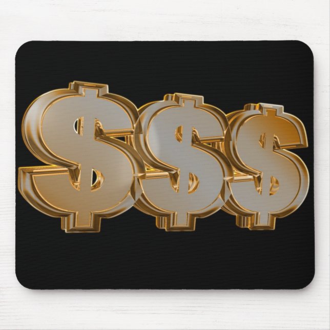 Dreifache Dollar-Zeichen Mousepad (Vorne)