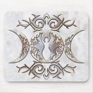 Dreifache Mond-Mondstein-Göttin Mousepad