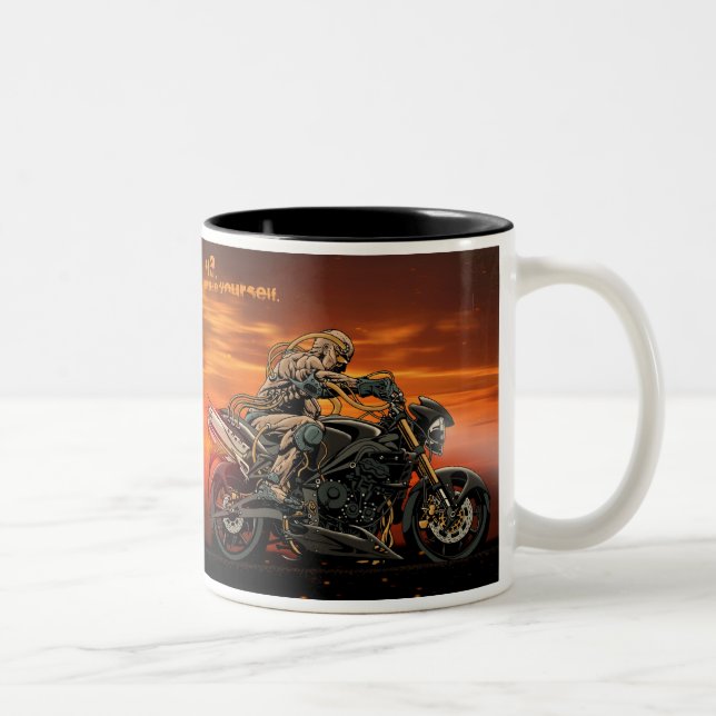Dreifache Motorrad-Tasse Zweifarbige Tasse (Rechts)