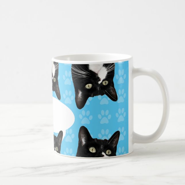 Dreifache Niedliche Kitty Speech Bubble Custom Fun Kaffeetasse (Rechts)
