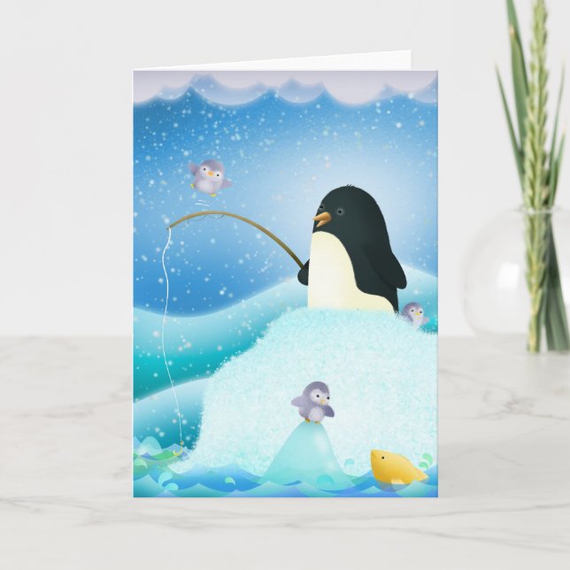 Dreifache Problem-Pinguine - Grußkarte Karte (Vorderseite)