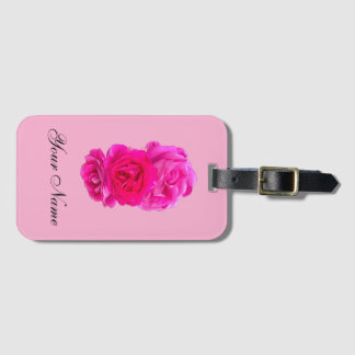 Dreifache rosa Rosen Gepäckanhänger