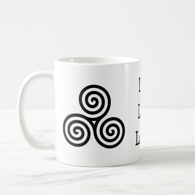 Dreifache Spirale LiveLiebe-Lachen Kaffeetasse (Links)