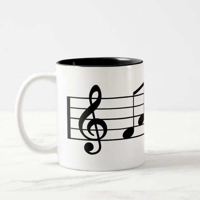 Dreifacher Clef-Fab Vater-Kaffee-Tassen-Musiknoten Zweifarbige Tasse (Links)