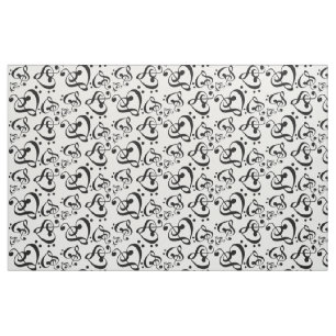 Dreifacher Clef-Herz-Musiknoten-Bass-Muster Stoff