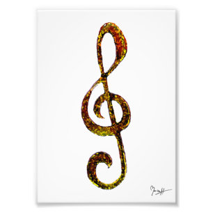 Dreifacher Clef-Kunst - Hand geschnitzt und Fotodruck