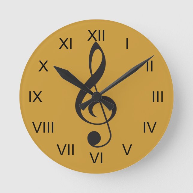 Dreifacher Clef-Musik-Uhr-Geschenk Runde Wanduhr (Vorderseite)