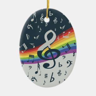 Dreifacher Clef-Wellen-Regenbogen-Farben Keramik Ornament