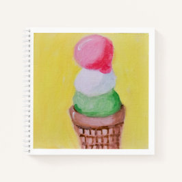 Dreifacher Eiscreme-Waffel Notizbuch