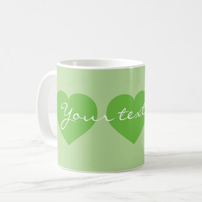 Dreifacher Frühling Grüne Herzen Tasse (Vorderseite Links)